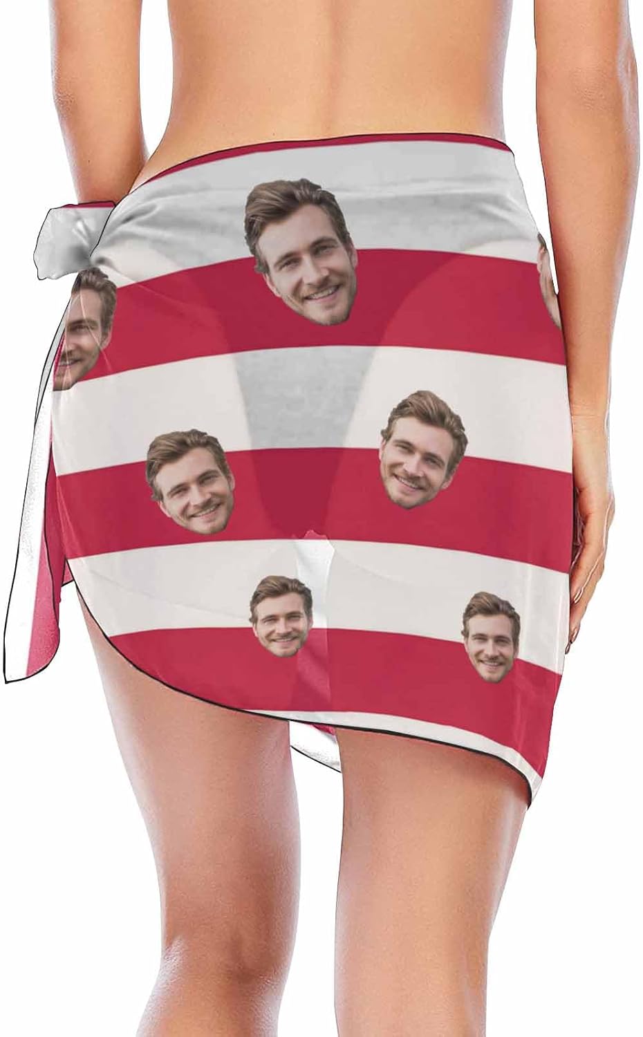 Custom Face Women's Sarongs Wrap Cover Up Tropical Flowers Pineapple Print Swimsuit Skirt Beach Bikini Cover Up Tie Side - Image 2