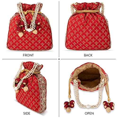 Aheli Potli Bag Gift for Women Handmade Evening Wristlet Handbag Stylish Bridal Purse Fashion Bag - Image 5