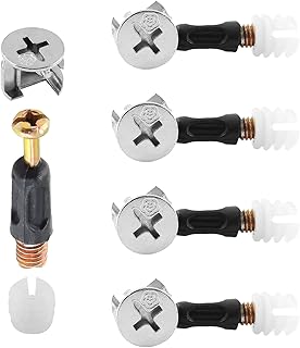 Cionyce 20 PCS Furniture Connecting Cam Screw Cam Dowel, Cam Lock Nuts Fittings with Dowel Cam for Wardrobe and Cabinet