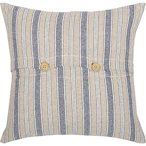   Piper-Classics-Doylestown-Blue-Nyce-Supply-Yard-Throw-Pillow-Cover-18-x-18-Blue-Tan-Cream-Vintage-Rustic-Farmhouse-Country-Cottage-Home-Decor-Accent