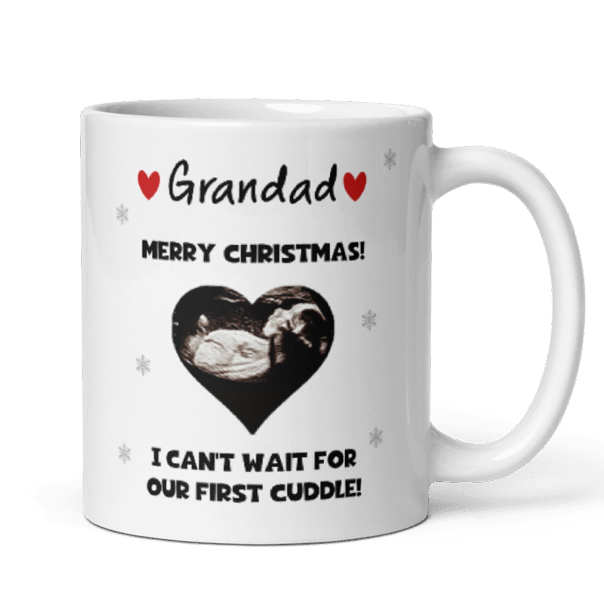 Confidently Quirky Personalised Grandad Baby Scan Christmas Mug - Gift from Bump