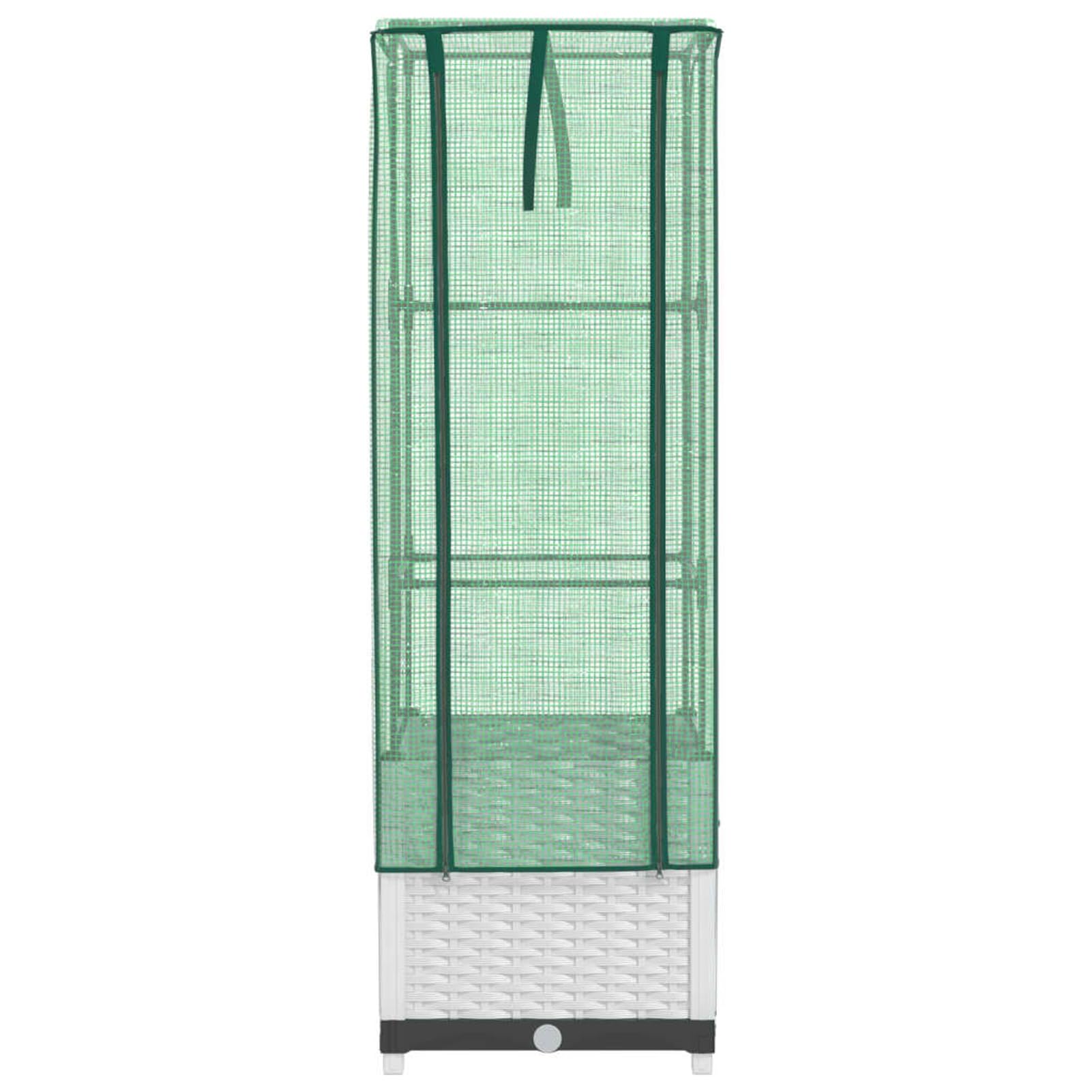 Cama elevada con cubierta de invernadero, aspecto de ratán, 80 x 40 x 138 cm, cama elevada extra grande para verduras, marco frío, cama de jardín, maceta, jardinera para jardín, balcón y