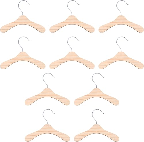 NUOBESTY 10 perchas estándar de madera para perros, perchas de madera para ropa, abrigos, pantalones, pantalones de mezclilla, faldas, pantalones