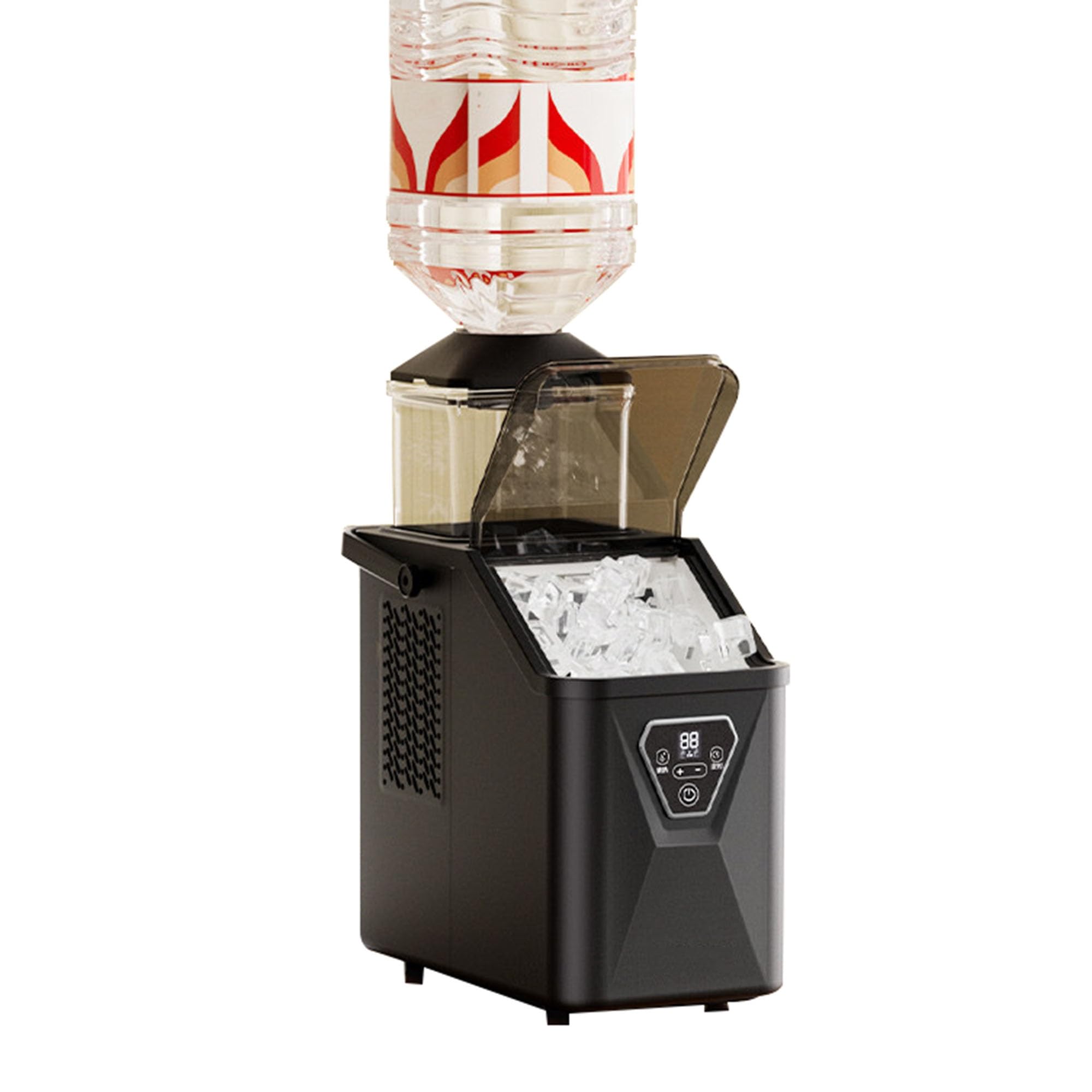Máquina De Hielo Portátil, Máquina de Hielo Automática, 20 Kg Día, Autolimpieza, Múltiples Entradas Agua, con Pala Hielo, Hogar, Cocina, Fiestas, Autocaravanas(D)