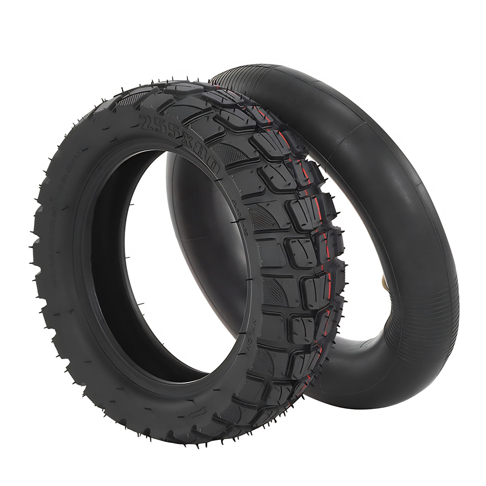 Pneu 80/65-6 avec Chambre à Air 10x3.0, Pneu Tout-Terrain Rechange 10 Pouces pour Trottinette Électrique, Pneu Épais & Chambre à Air avec Valve Coudée, Compatible avec Kugoo M4 / Joyor
