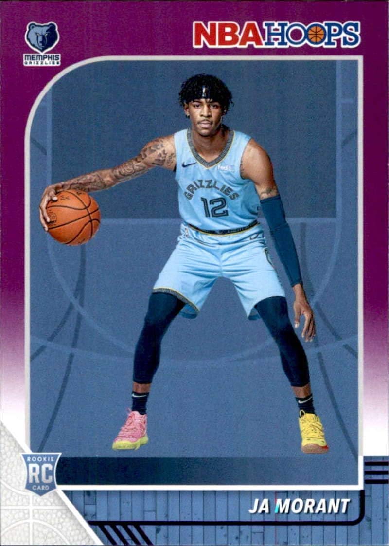 2019-20 Panini Hoops Purple #259 Ja Morant Memphis Grizzlies Basketball Card
