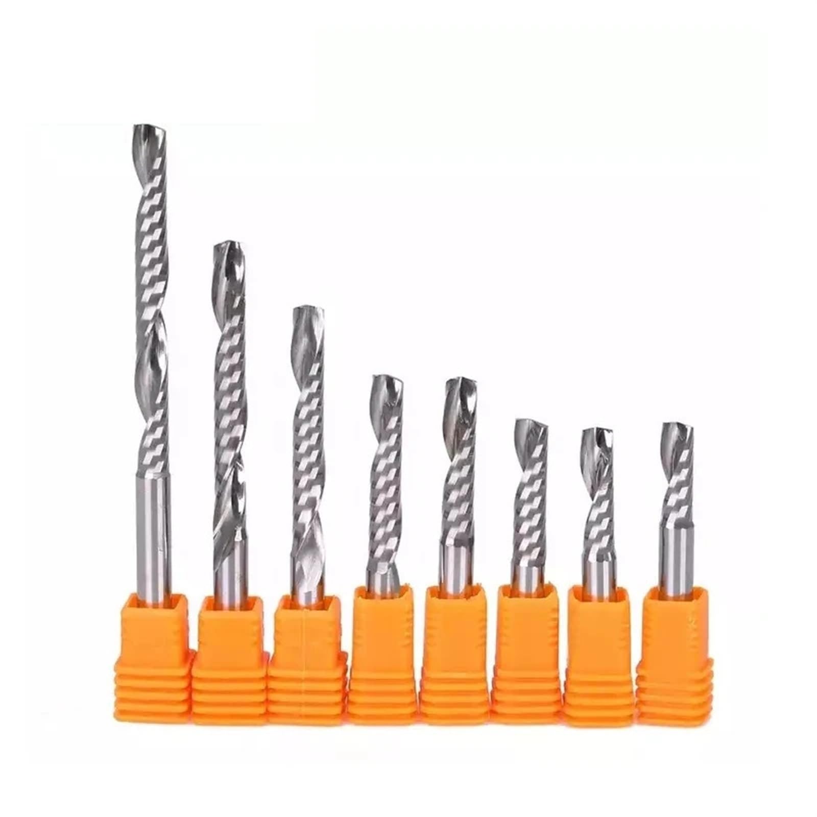 Lot de 50 fraises hélicoïdales CNC monocannelure O-Flute carbure pour bois et PVC