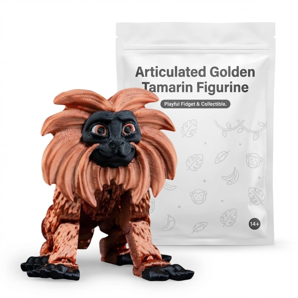 Amazon.com: Articulated Golden Lion Tamarin Figurine | Realistic