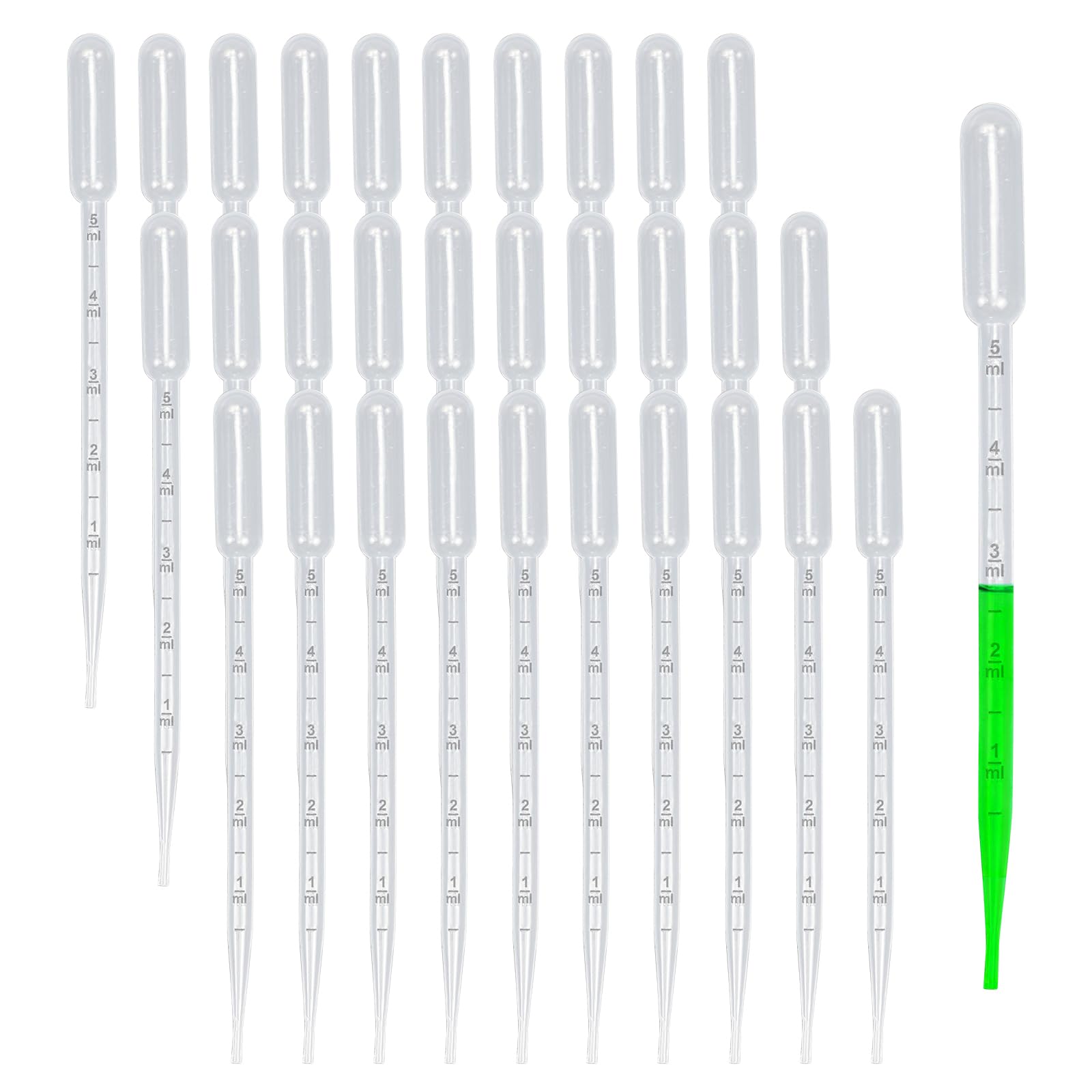 Episkey 30 Stück Tropfpipetten Plastik 5ml, Transferpipetten aus Kunststoff, 5ml Plastik Pipetten, Tropfpipette für Labor Versuch Experiment ätherische Öle Haustiere Parfüm Industrie Handwerk