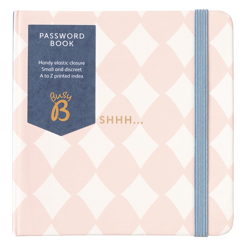 Busy B Password Book, Harlequin Cover, All your Internet Passwords in One Place