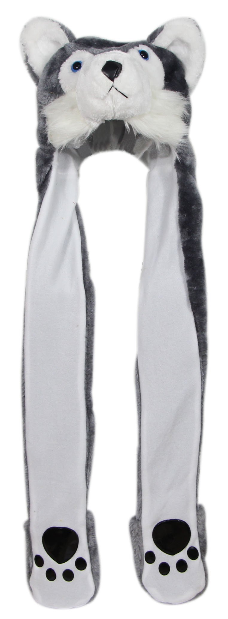 BiotertiPlush Novelty Animal Hat 3 in 1 Beanie with Long Paw Scarf, Mitten Combo