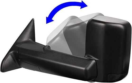 Vista 10 de Auto Dynasty Espejo de remolque lateral plegable con luz intermitente LED ahumada, compatible con Dodge Ram