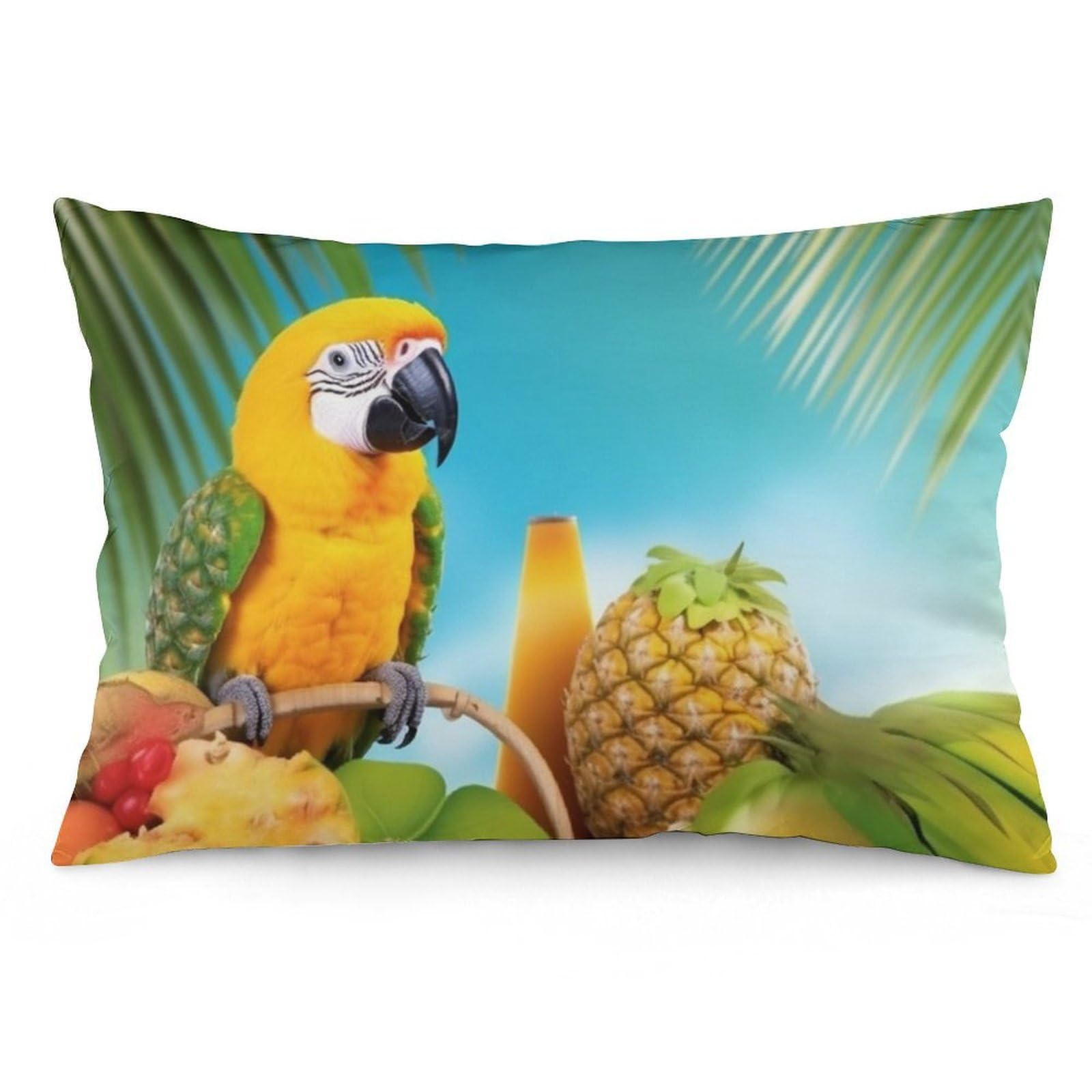 NTVOWPZO 2 Pack Decoration Throw Pillow Covers 20"x30" Pillowcases Covers Summer Parrot Pineapple Birds Pillowcases Modern Farmhouse Home Decor Sofa Cushions Covers for Couch Bed Living Room