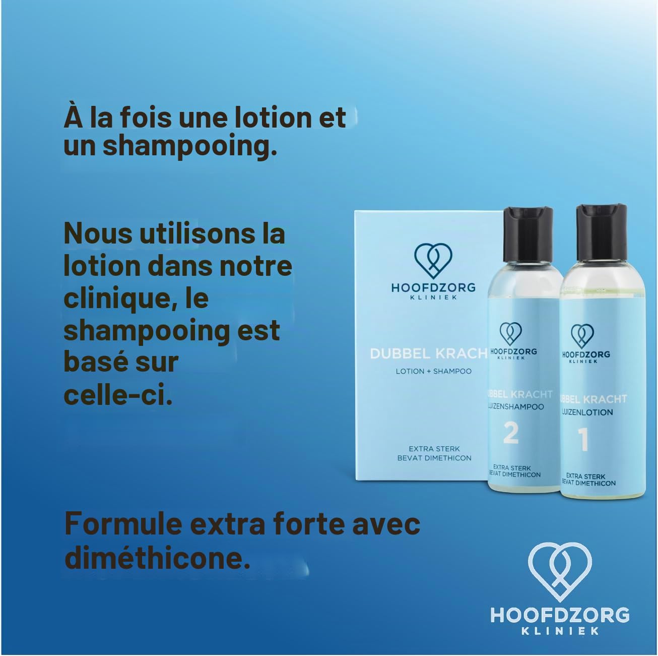 Nouveau produit; Double puissance avec deux peignes à poux - shampoing et lotion anti-poux de qualité - de la clinique - poux de tête et lentes