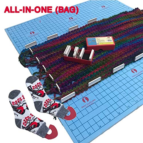 Red Suricata Knit Blocking Bundle – Extra Thick Blocking Mats for Knitting & Knit Blocking Comb Set & Adjustable Sock Blockers - All in one Combined Storage Bag – for Knitting & Crochet (CMs Grid) - Thumbnail 5