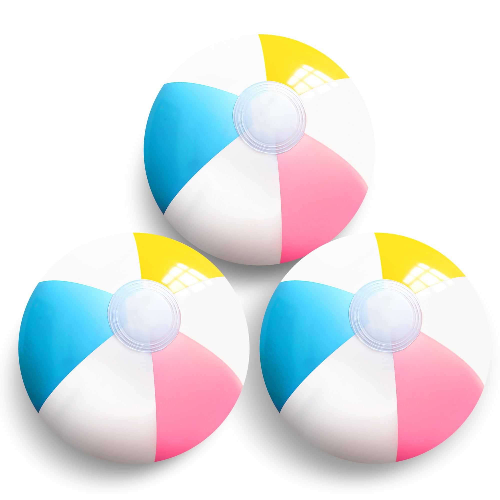 Novelty Place Inflatable Beach Balls - 3 Pack, 12