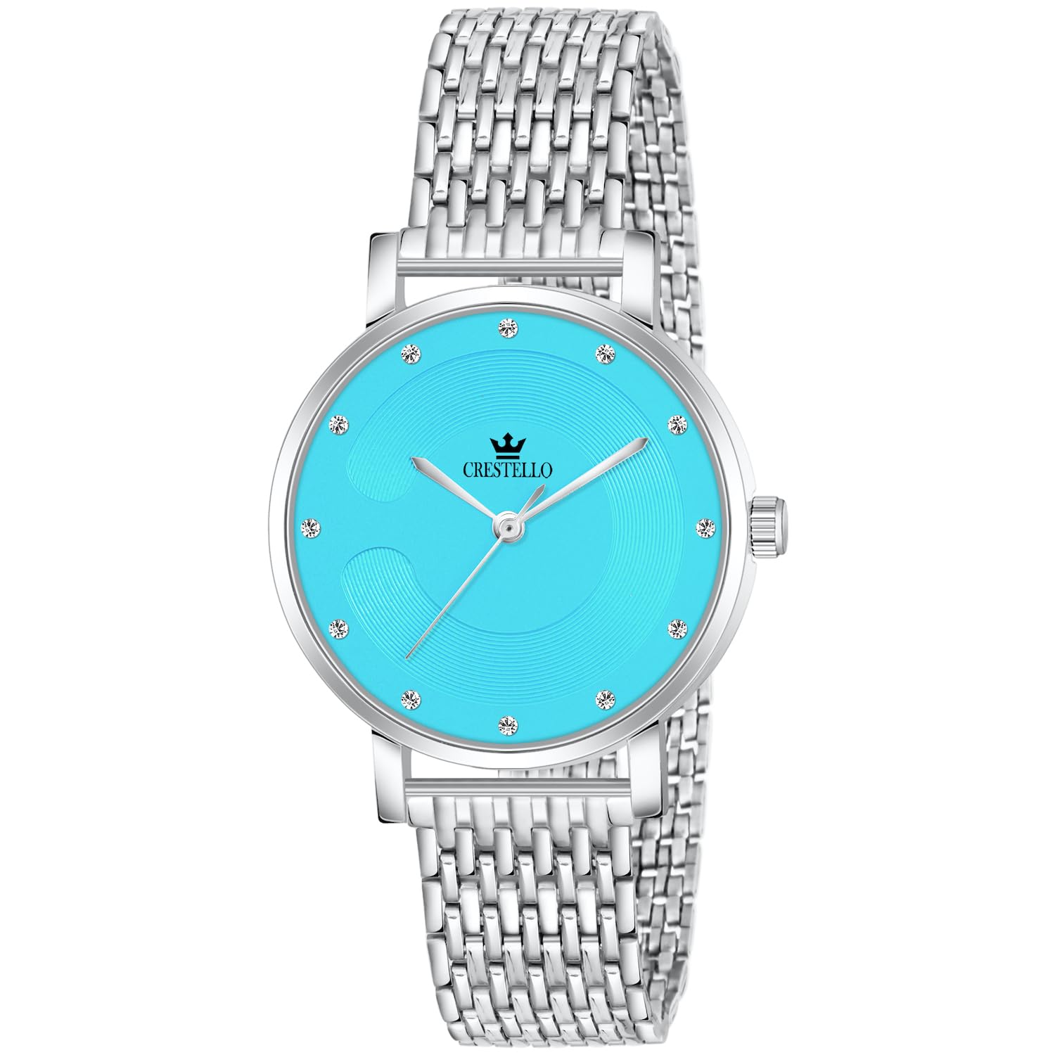 CRESTELLO Stainless Steel Chain Analog Wrist Watch for Women (Blue Dial) | CR-WT159-BLU-CH (B0DGGV5WXX) Amazon Price History, Amazon Price Tracker