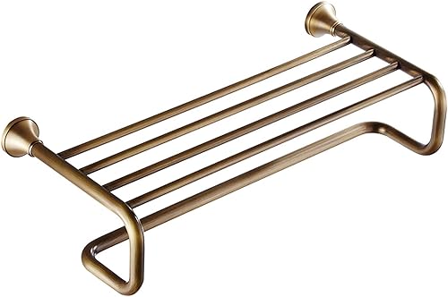 Toallero de doble capa con toallero, toallero de latón antiguo montado en la pared, estante organizador de almacenamiento de baño europeo moderno,
