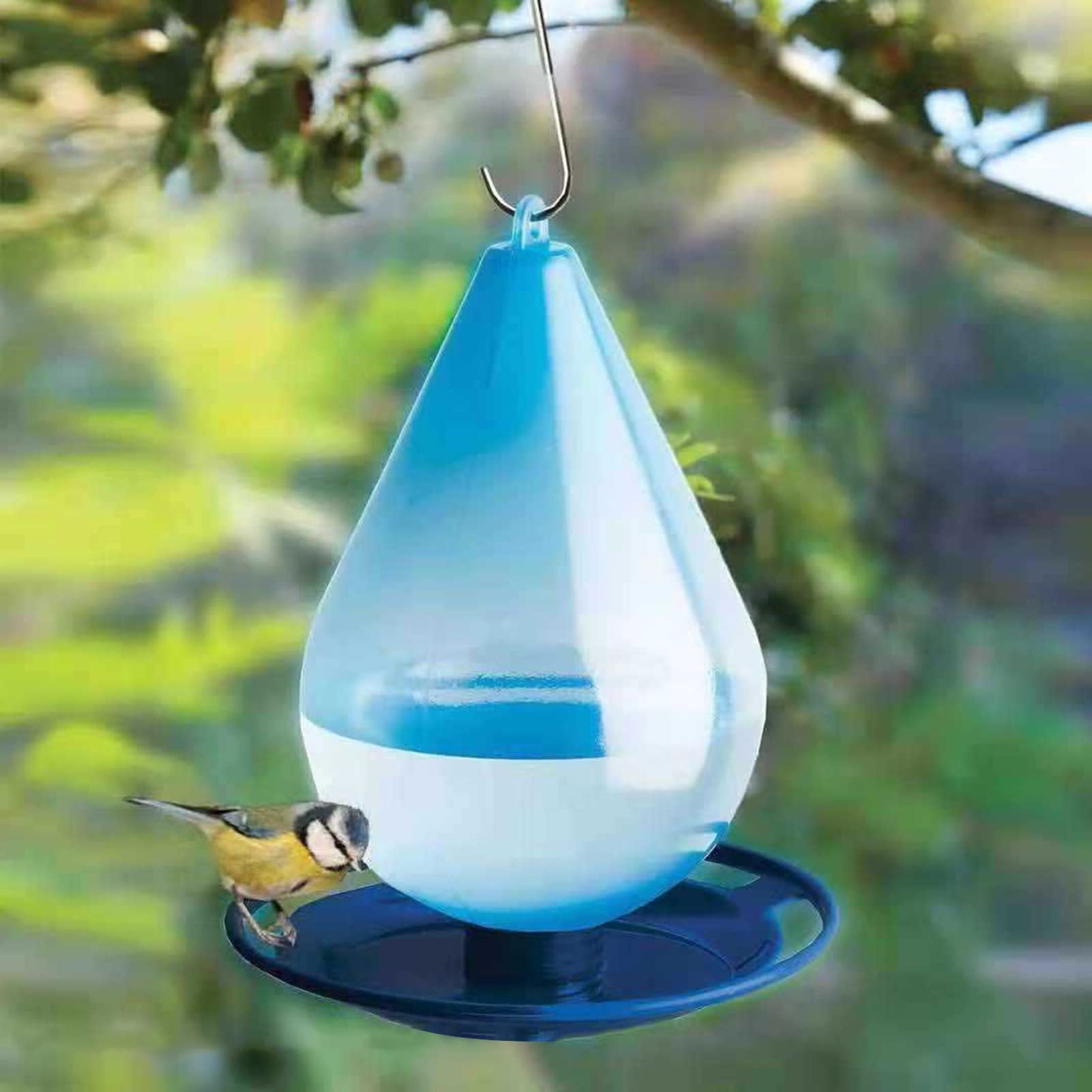 Abreuvoir pour Oiseaux, Réservoir Transparent en Forme de Goutte de Pluie, Facile à Suspendre et à Afficher, Mangeoire à Eau pour Oiseaux, capacité de 1 Litre, Outil