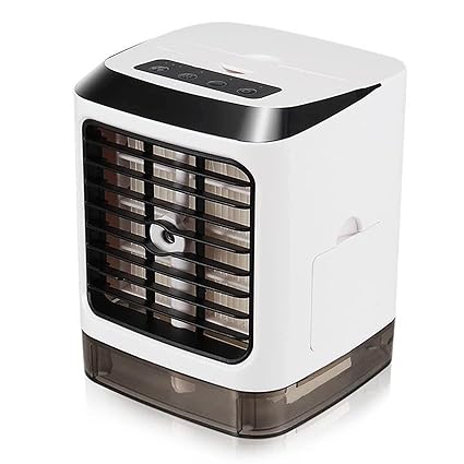 Portable Mini Air Conditioner Desktop Air Cooler Humidifier USB Mini Fan with LED Light for Home or Office