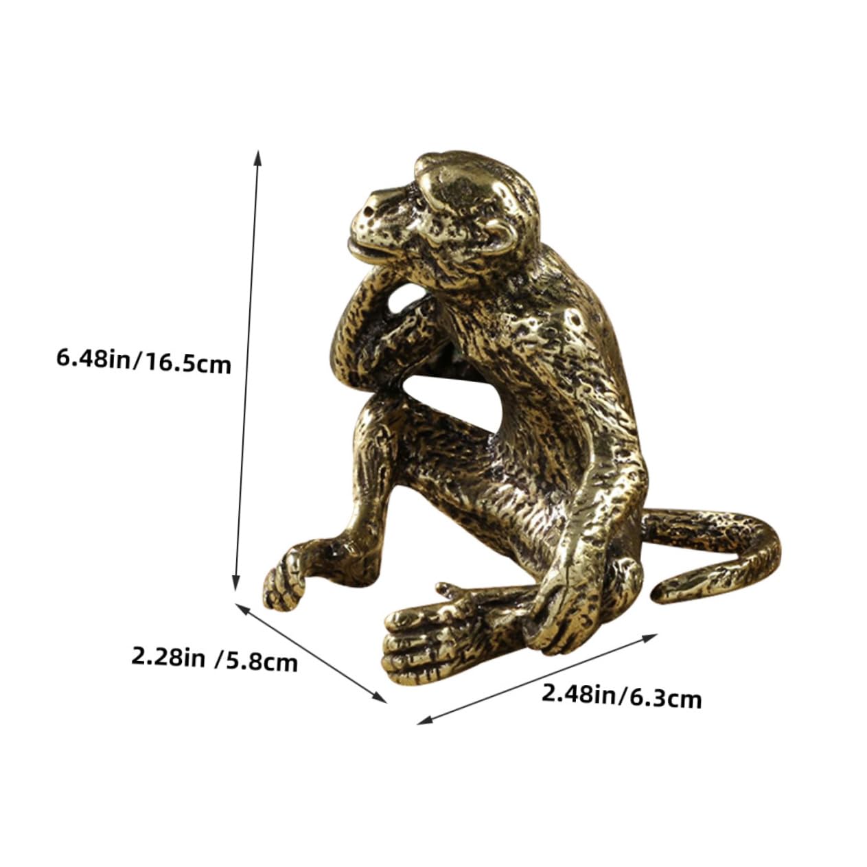ibasenice 2stücke Vintage Mini Monkey Statue Messing Lifelike Tierfigur Für Schreibtischdekoration Kreative Retro Affenskulptur Perfektes Für Und Sammler