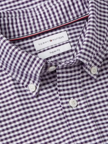 Image of Tommy Hilfiger Men's Long Sleeve Oxford Shirts in Regular Fit, Men's Button Down Shirts, Also Available in Big and Tall
