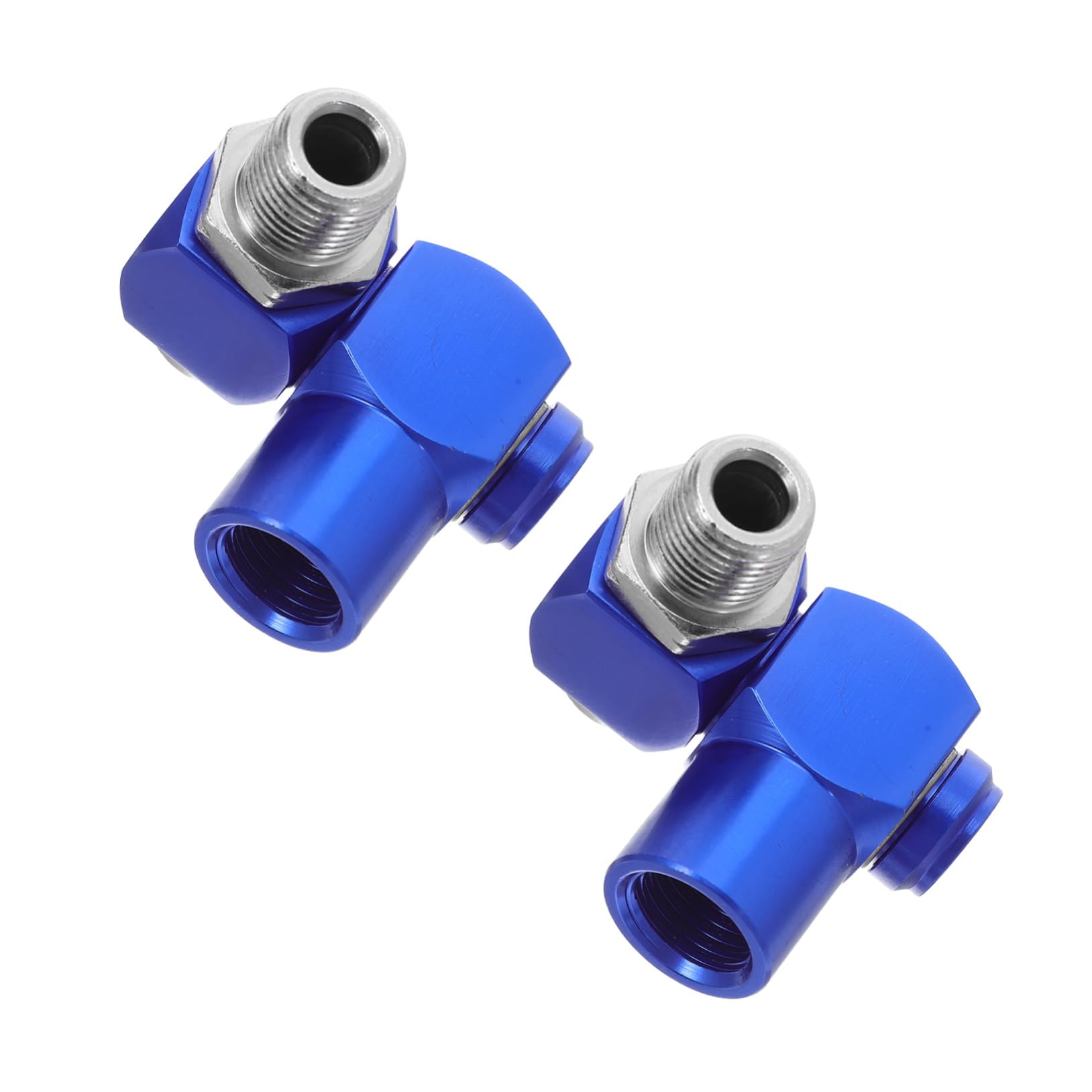 Conectores giratorios manguera aire 1/4 NPT aluminio azul 2 uds