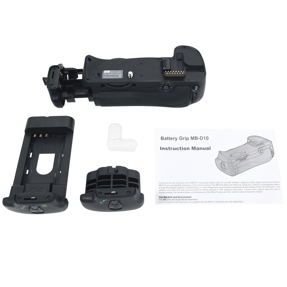 DSTE® Batterie Griff Kompatibel für Nikon D700 D300 D300S D900 DSLR Digital Kamera als MB-D10 mit (2 Packung) EN-EL3E