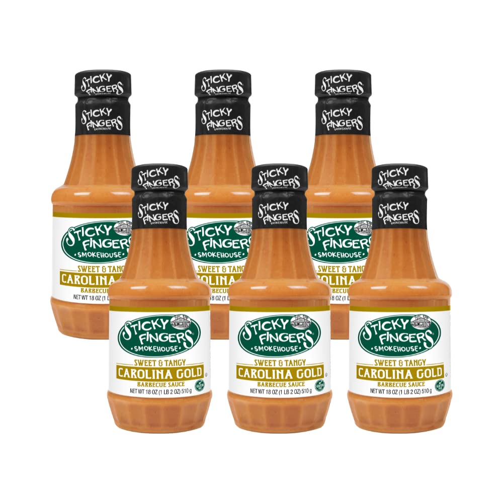 Sticky Fingers Carolina Classic Barbecue Sauce, 18 Oz (Pack of 6)