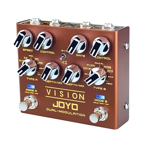 JOYO Modulation Multi Effects Pedal R Series Dual Channel Stereo Input and Output 9 Effects for Electric Guitar (Vision R-09)