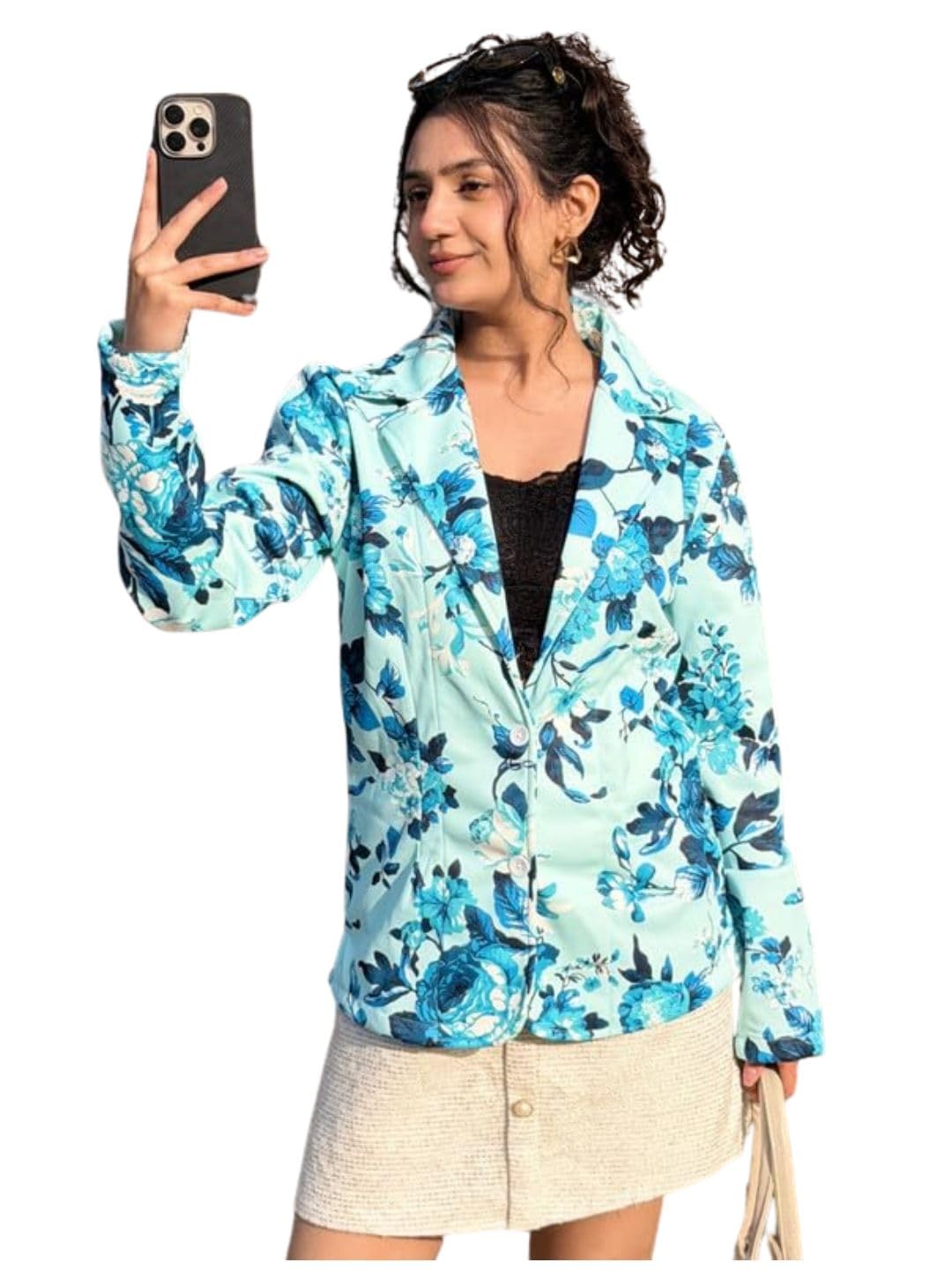 tandul Women's Fleece Floral Print Multicolor Regular Fit Coat - Full Sleeve Regular Overcoat for Office, Casual, Festive & Party (12355)-picture-47