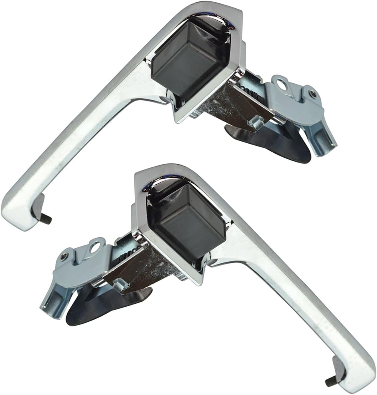 TRQ Left and Right Exterior Door Handle Set Drivers Side Compatible with 1980-1996 Ford Bronco 1980-1983 F-100 F-150 F-250 F-350 FO1310104 FO1311104 FO1520103 FO1521103
