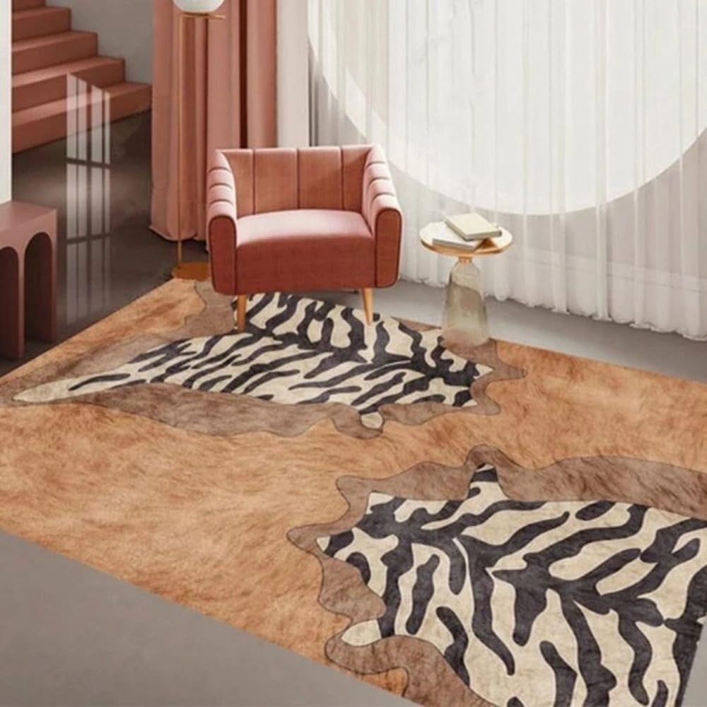 Tapis de salon imprimé léopard chic et luxueux pour chambre et sofa