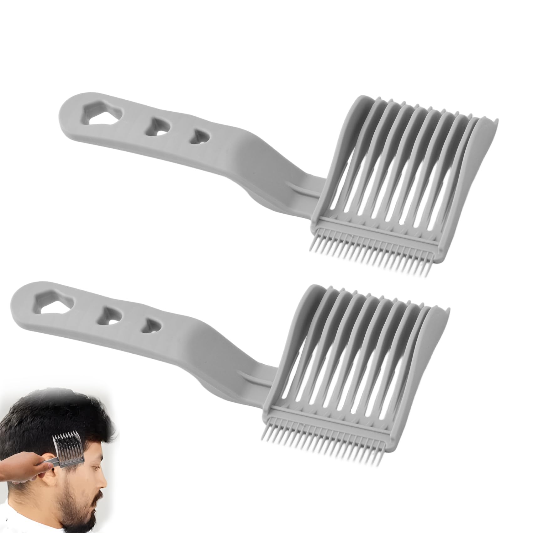 Blend Friend Fade Comb Professional Blending Comb for Men Perfect Blending Haircut Hair Tools for Home, Salon or Professional Use (Grey-2 Pack)