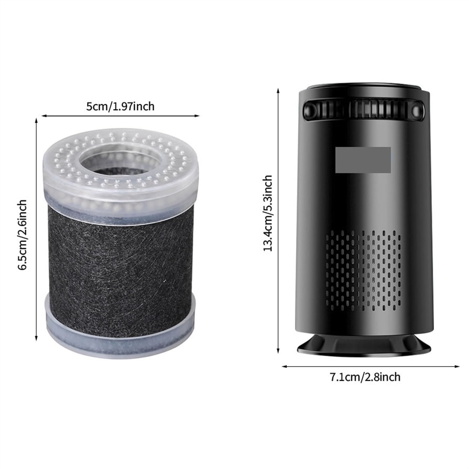 Przenośny Oczyszczacz Powietrza Do Samochodu Domowego Oczyszczacz Powietrza Z Jonami Ujemnymi Do Pyłków Dymu USB Cichy Dezodoryzator Do Sypialni Biuro Salon(WHITE)