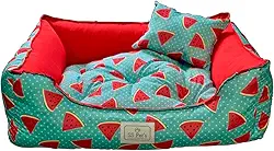 SS Pets Cama Melância Poá Pet Para Cães E Gatos Tamanho Médio Para Cães
