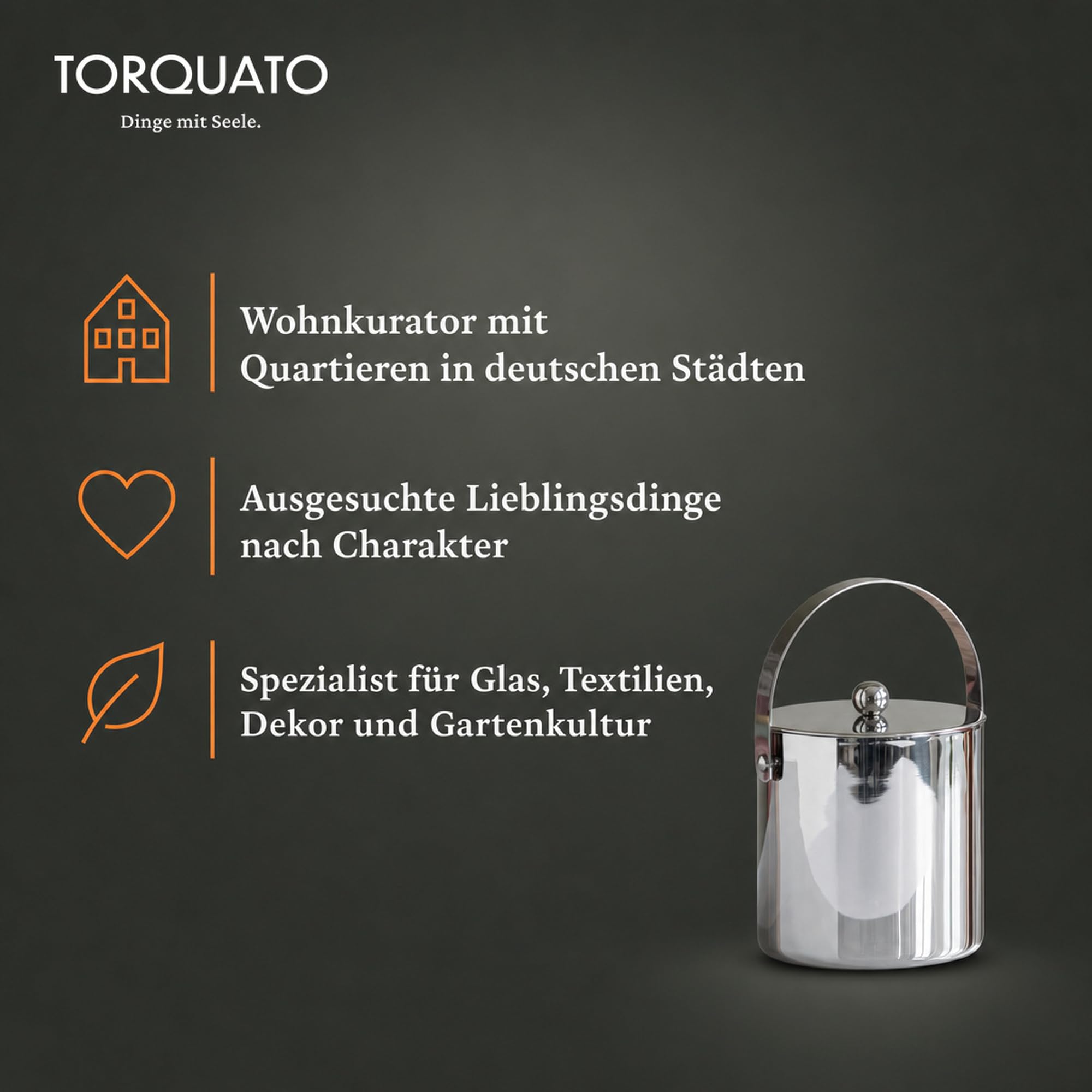 Torquato Flaschenkühler Brearley, doppelwandig, Edelstahl, 20 cm | Weinkühler und Champagnerkühler, hochglanzpoliert außen, gebürstet innen, für Sekt und Champagner