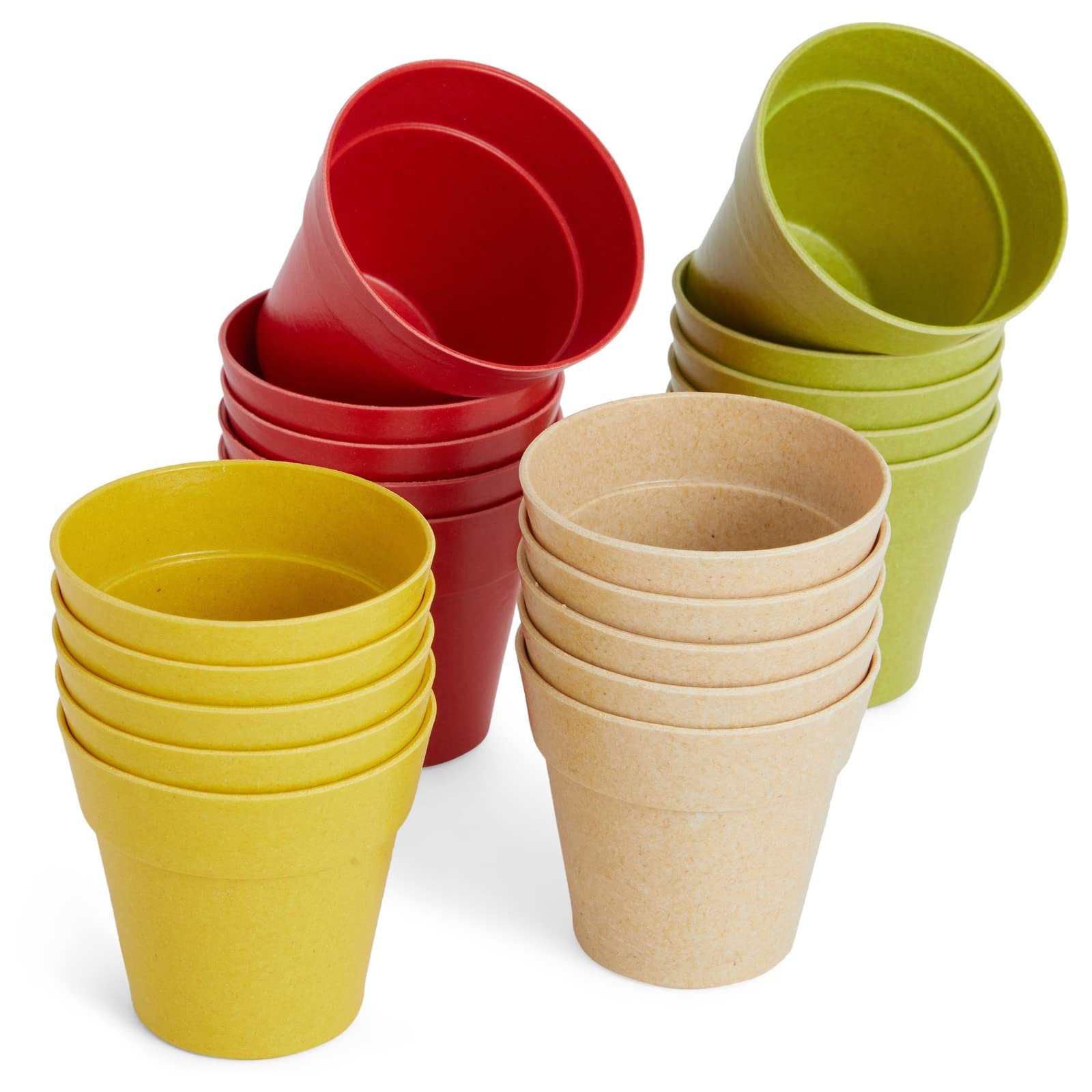 Juvale 24 Pack Tiny Plastic Pots for Plants 1.5 Inch, Mini Planters for Flowers, Succulents (4 Colors)