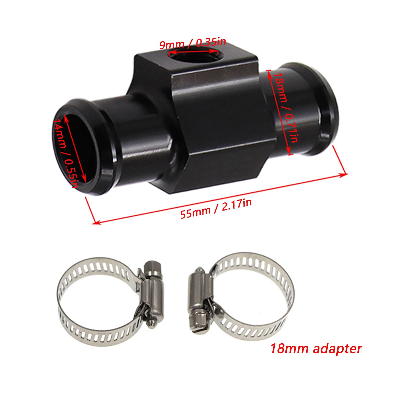 Termómetro digital de temperatura de agua de motocicleta, adaptador de sensor de temperatura de sonda de metal Adecuado universalmente para motocicletas (18 mm)