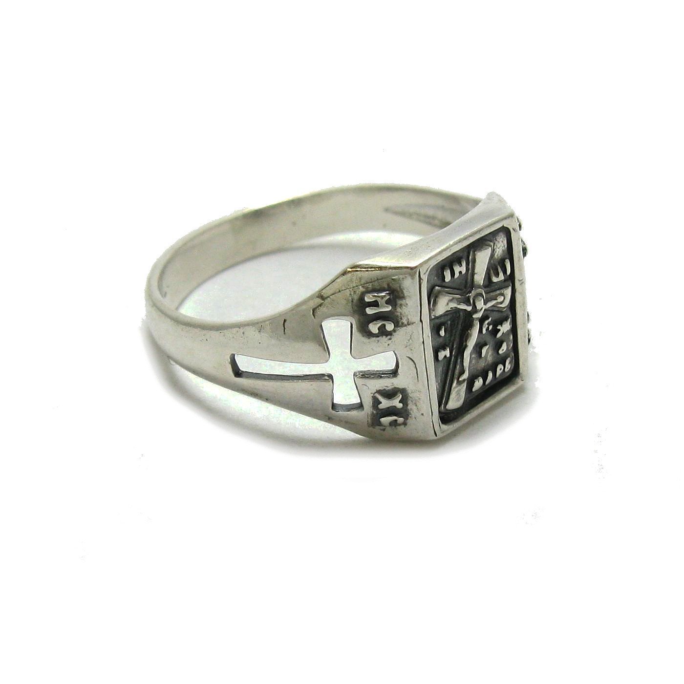 Anillo de plata para hombre macizo Cruz 925 Guardar y preservar R001791