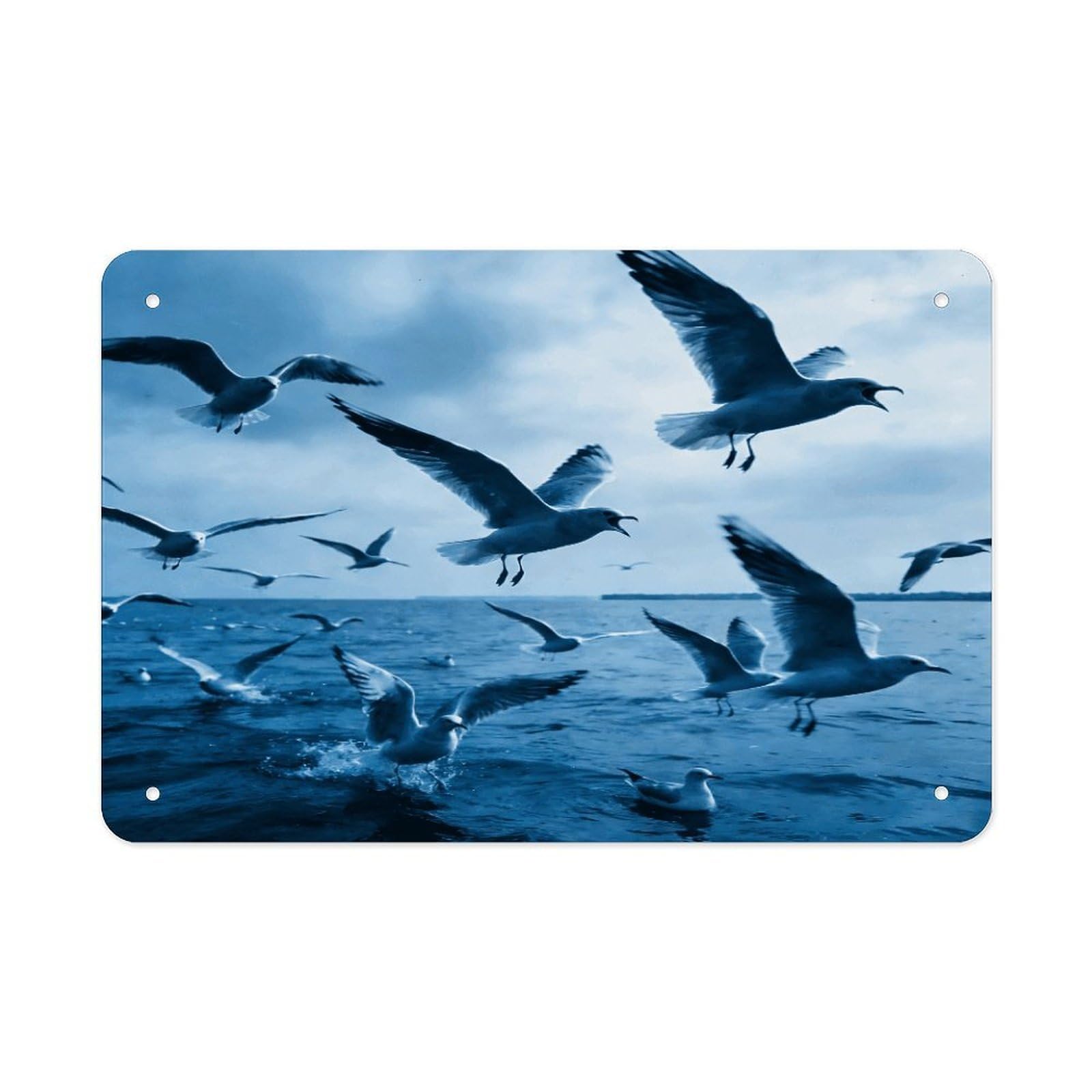 Fodpand Style Flocks Of Seagulls Follow The Wind. Wall Art Metal Tin Signs Bar Metal Tin Sign Wall Decor For Home Living Room Bedroom Toilet Hotel Halloween Decor Gifts 7.9X 11.8 Inch