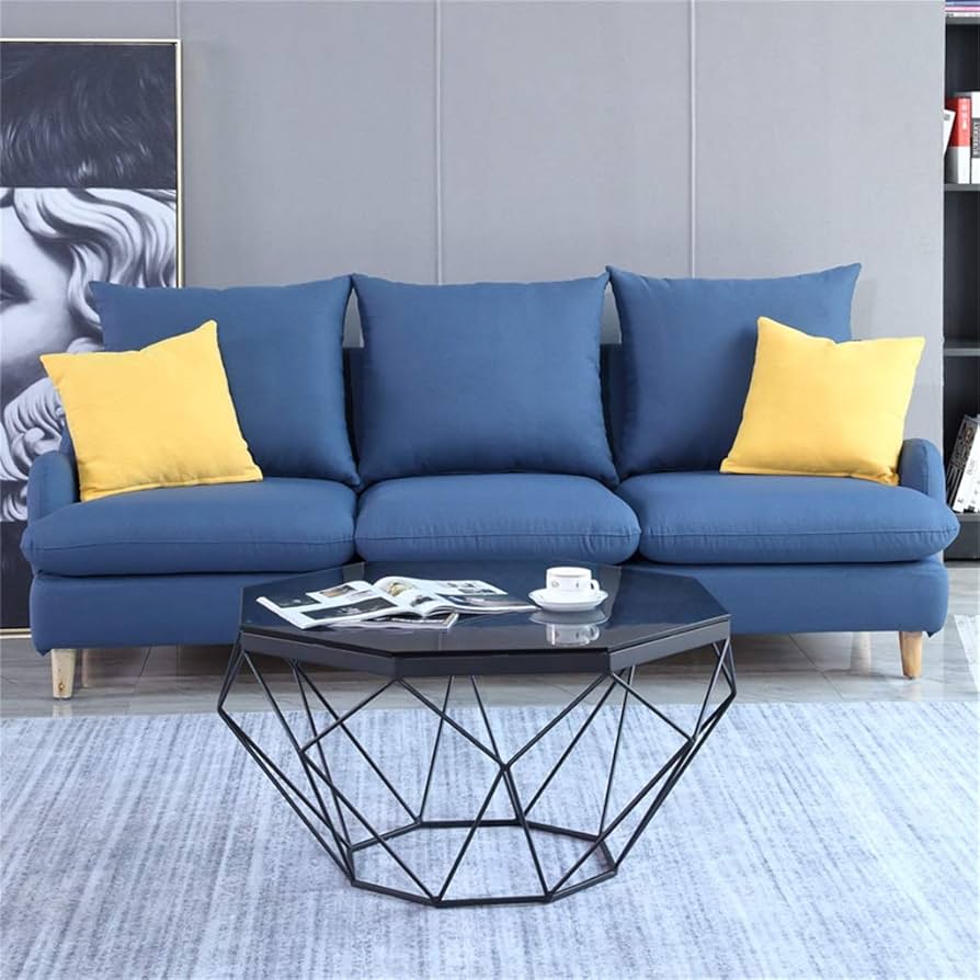 Amazon｜シンプルな幾何学的なコーヒーテーブル、半透明の黒強化