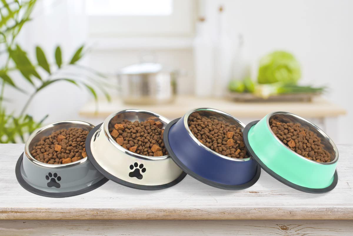 Podinor Stainless Steel Dog Bowls Food And Water Non Slip