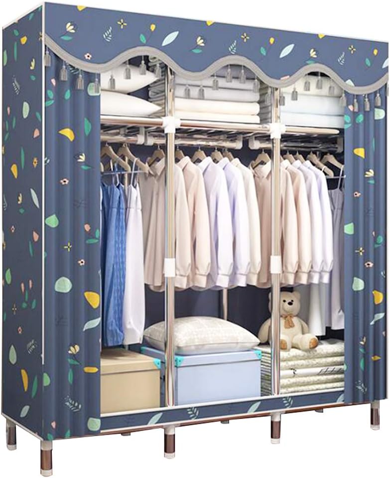 Cloth Wardrobe Clothes Closet, Portable Closet Wardrobe Storage Closet Standing Closet Fabric Cabinet Portable Wardrobe,D_130*46 * 170cm