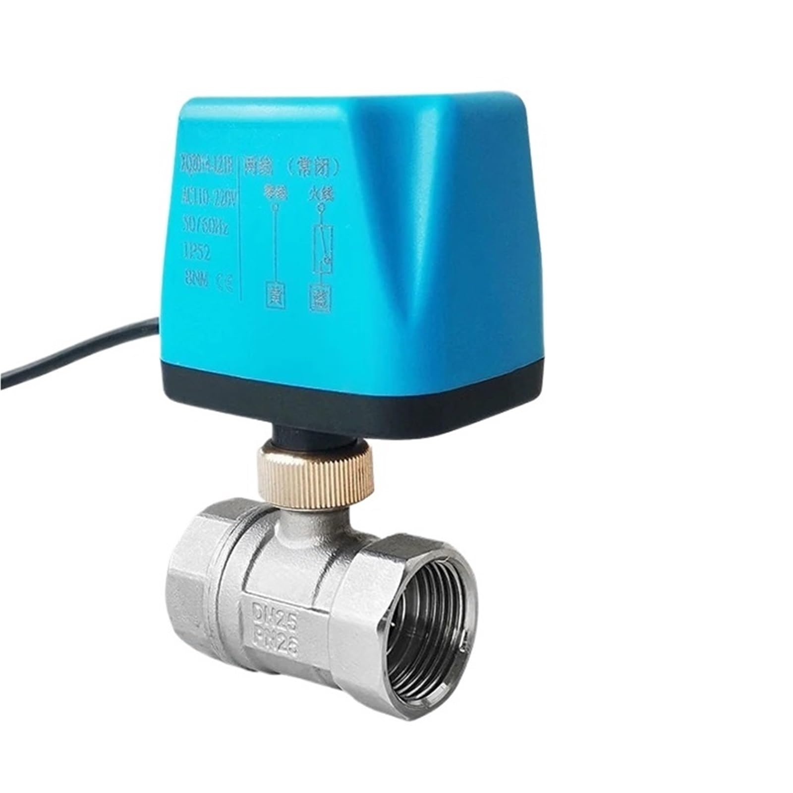 Stainless Steel Motorized Ball Valve 2-Wire Power-Off Reset 8 N·m Torque 12V DC Alternative Electric Solenoid(12VDC-Normally Closed,1.25 Inch)