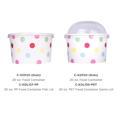 Miniatura 4 de Karat Copas de papel para helado y tazones de sopa para alimentos calientes y fríos, ideales para sopa, helado, gelato, yogur y aperitivos, lunares
