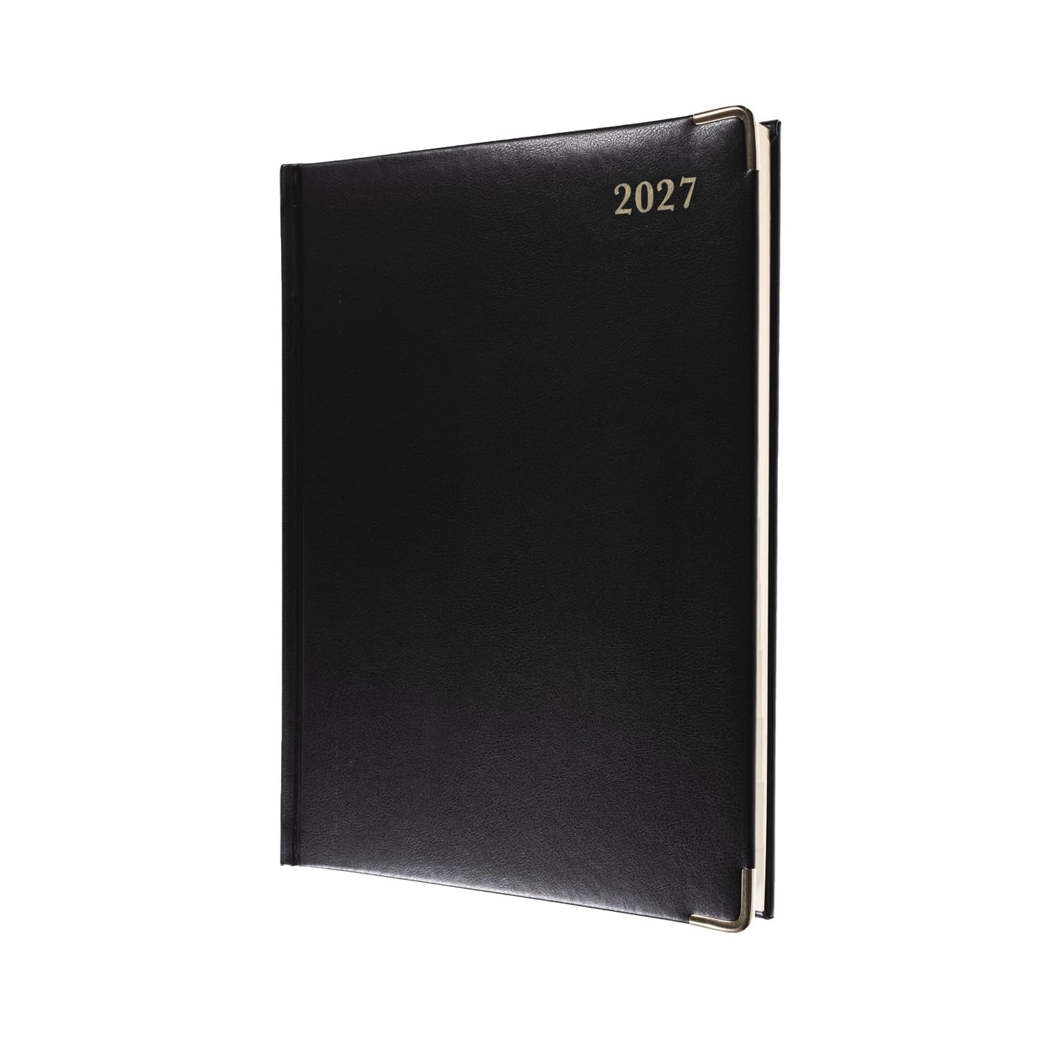 Kalendarz na rok 2027, planer na 12 miesięcy, 260 x 190 mm, menedżer, tygodniowy pamiętnik, okładka ze sztucznej skóry w kolorze czarnym, seria Collins Debden Classic (1210V.99-27)