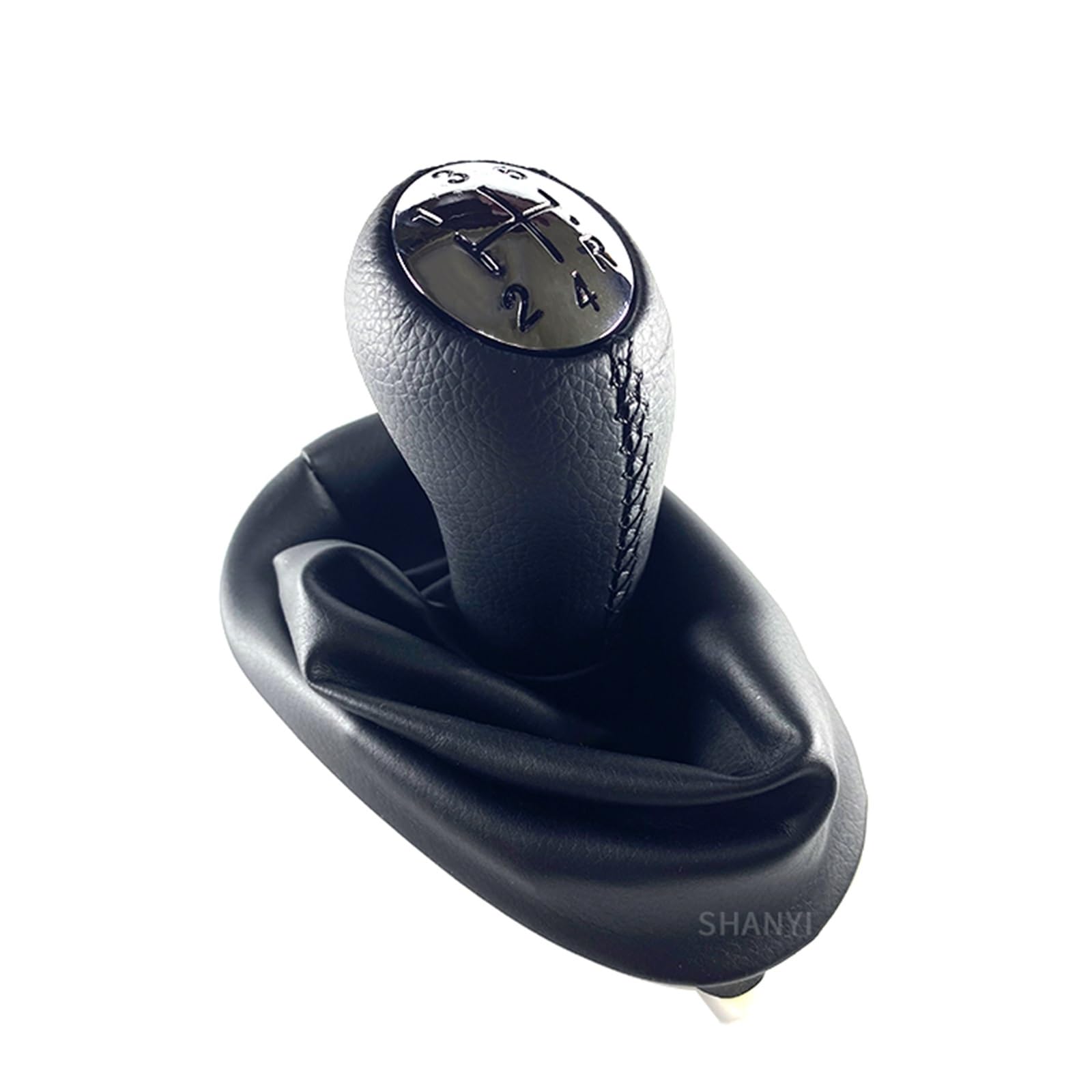 Hsukiho Leather Car Shift Knob Cover For Clio 2 Ii For Clio 3 Iii For Megane 2 Ii For Scenic 2 Ii For Kangoo 5 Speed Car Gear Shift Knob Shifter Lever Stick Knob(Leather)