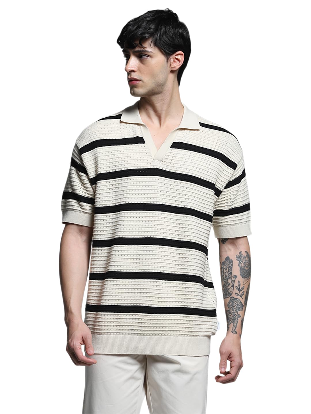 jack & jones Men's Striped Oversized Fit T-Shirt-picture-33