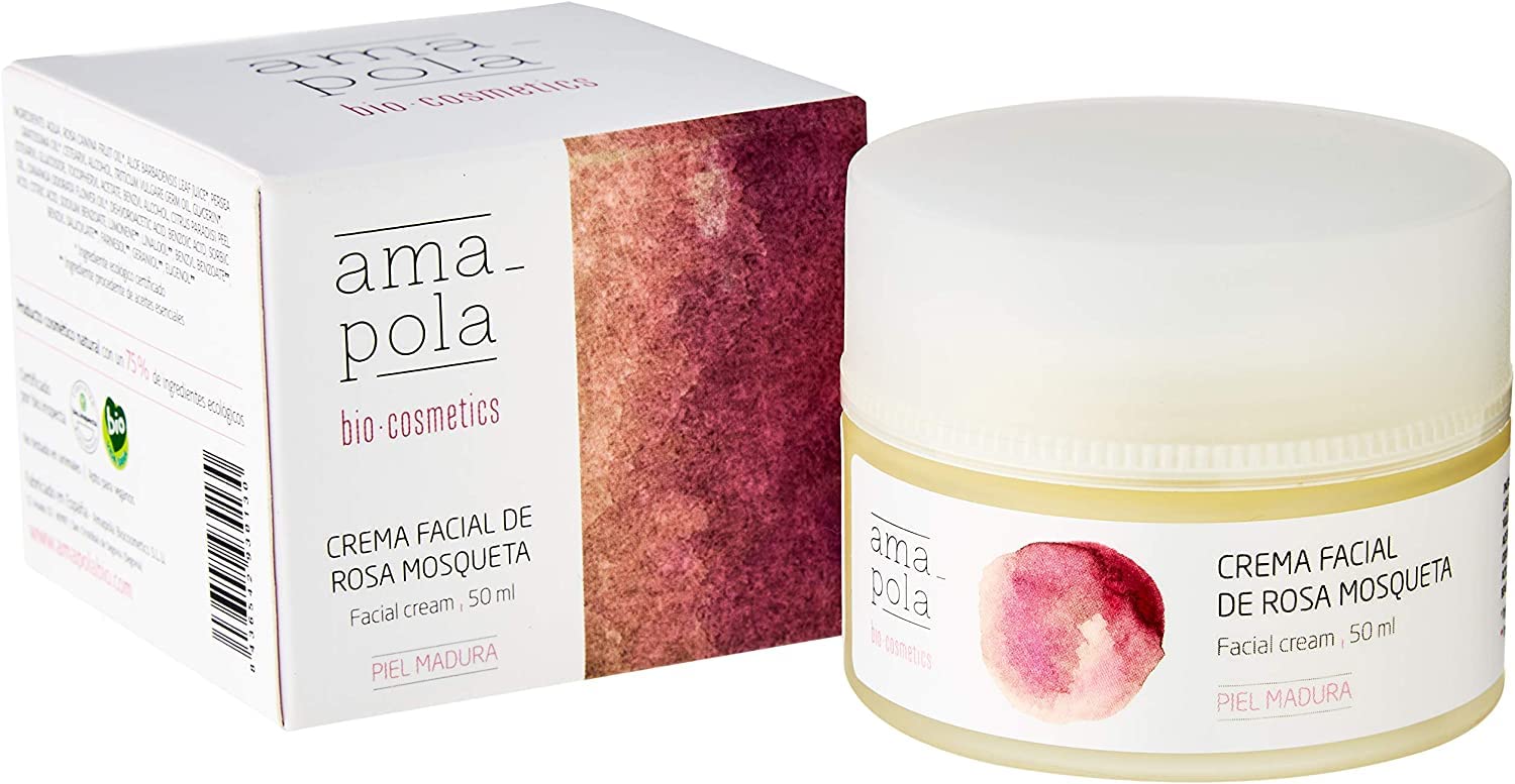 AMAPOLA BIOCOSMETICS Crema Facial Regeneradora de Rosa Mosqueta [Pack de 2] Hidratación, Reparación y Protección - Ingredientes Ecológicos, Naturales y Veganos